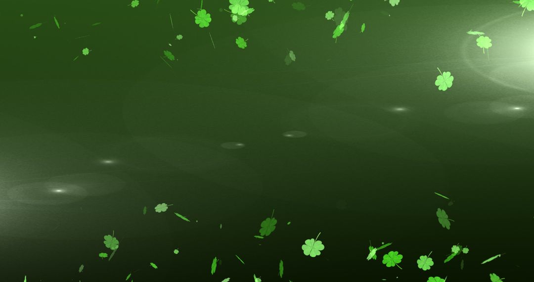 Floating Shamrocks St. Patrick's Day Background in Green