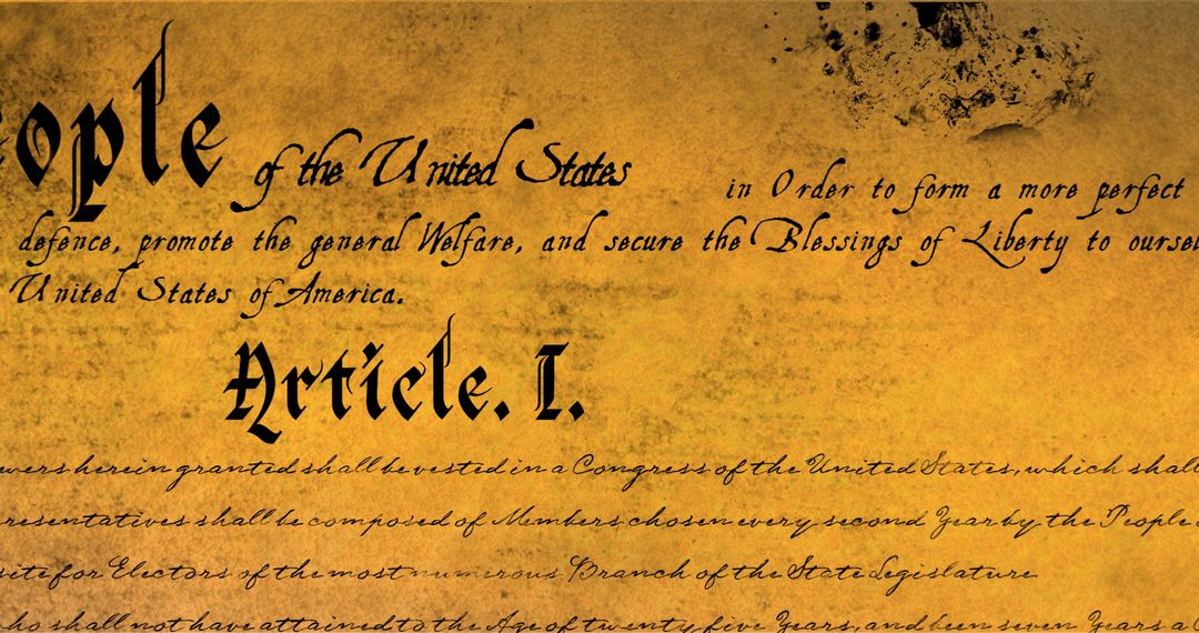 Historic United States Constitution Script on Aged Parchment - Free Images, Stock Photos and Pictures on Pikwizard.com