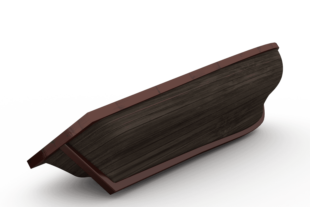 Colossal Wooden Boat Floating on Transparent Background