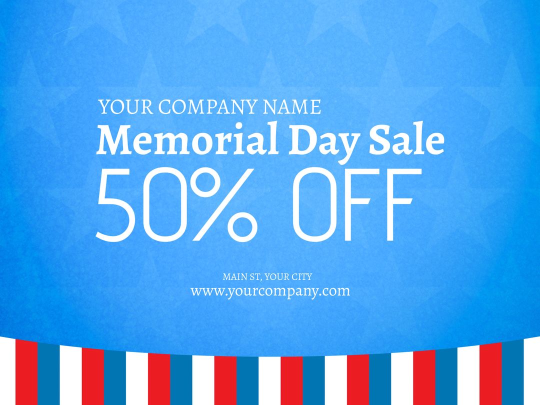 Patriotic Memorial Day Sale Announcement with Bold Design