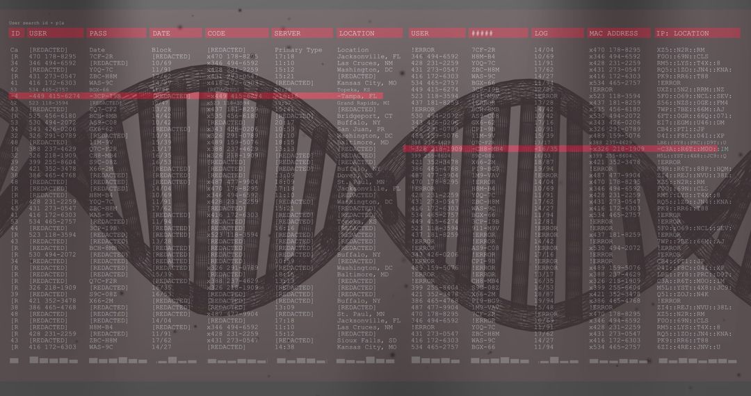 DNA Strand and Digital Data Overlay Technology Concept
