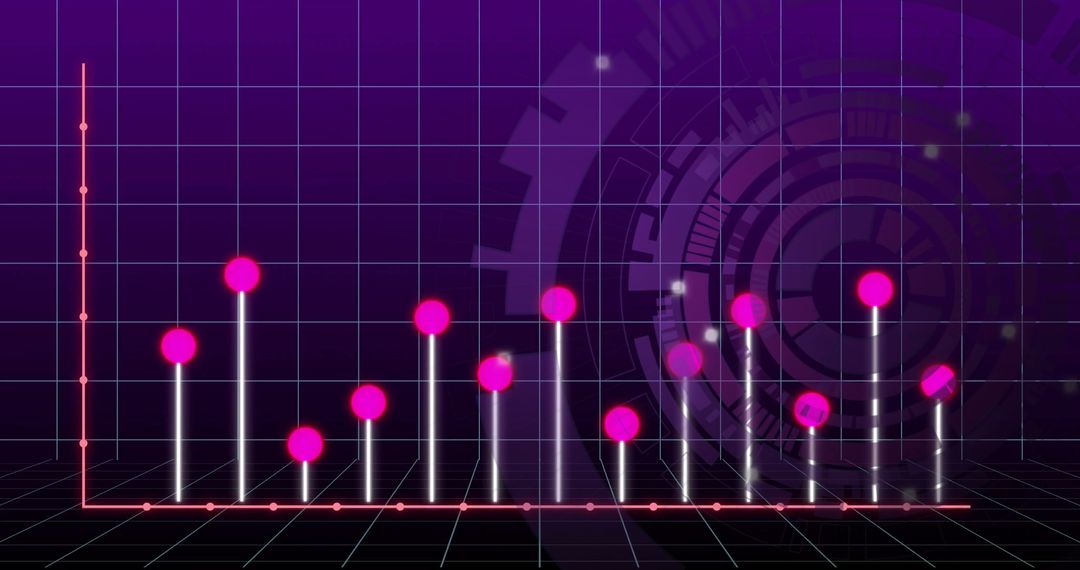 Futuristic Data Visualization with Glowing Pink Spheres