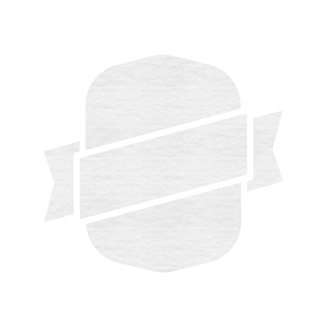White Badge with Banner on Transparent Background Design