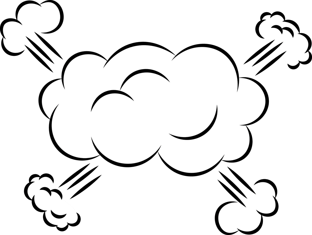 Transparent Cloud Illustration with Small Wispy Clouds Design