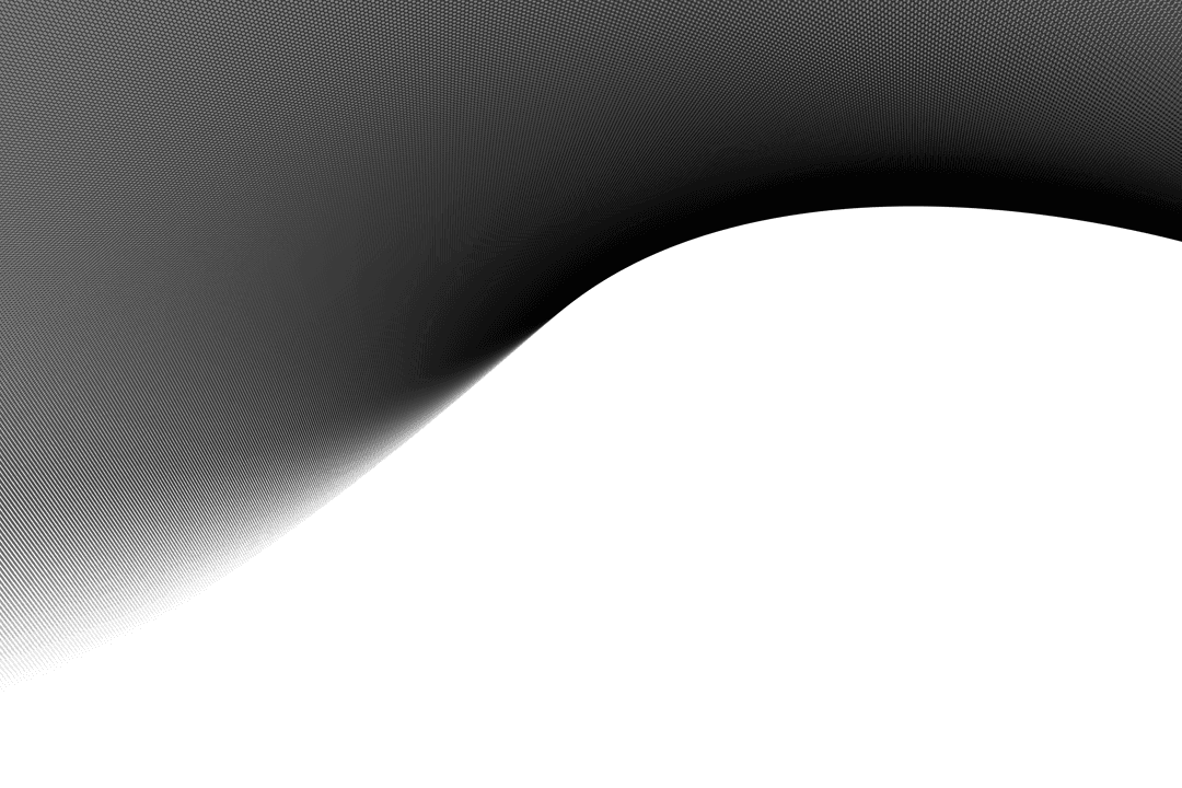 Decorative Black Curved Pattern on Transparent Background