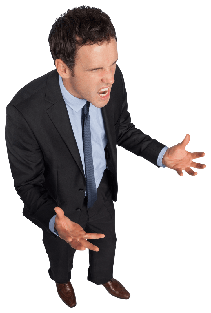 Transparent PNG of Angry Businessman Expressing Frustration