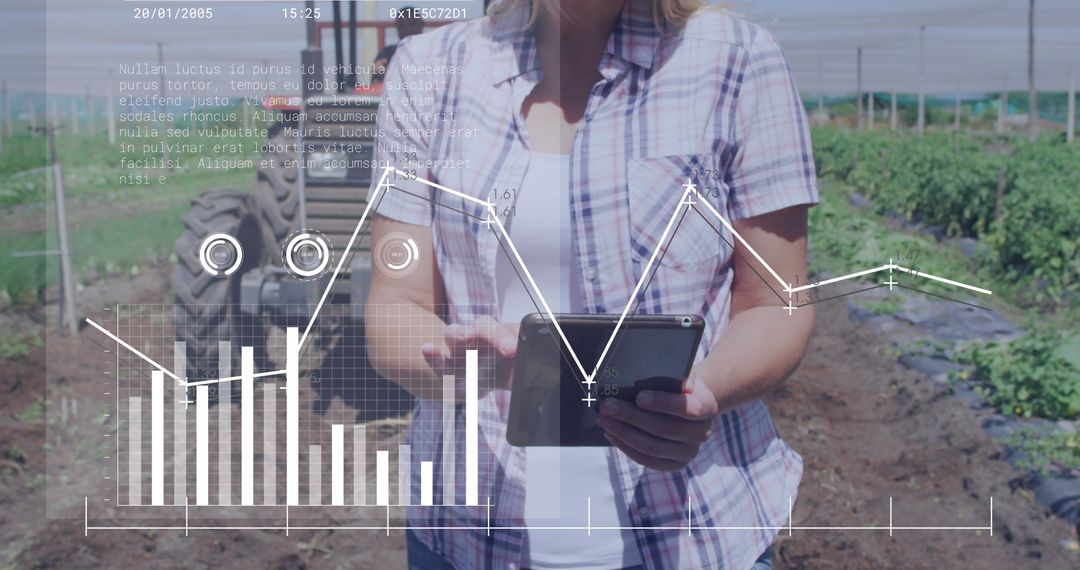Businesswoman Analyzing Data in Agricultural Field