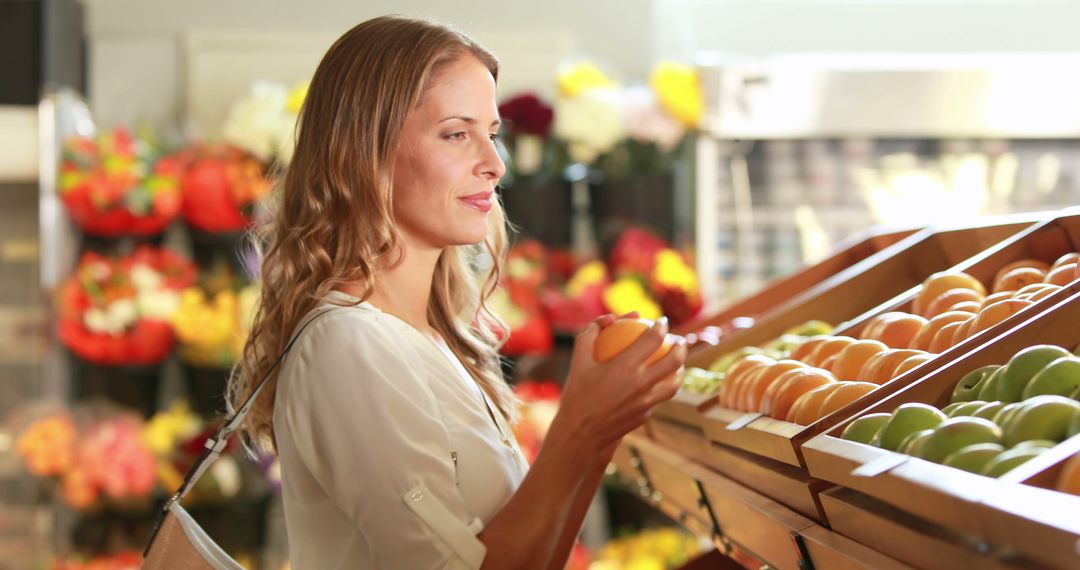 Woman Choosing Fresh Produce in Grocery Store - Free Images, Stock Photos and Pictures on Pikwizard.com