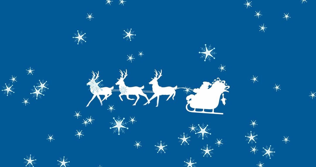 Silhouette of Santa Claus in Sleigh with Reindeer on Starry Night - Free Images, Stock Photos and Pictures on Pikwizard.com