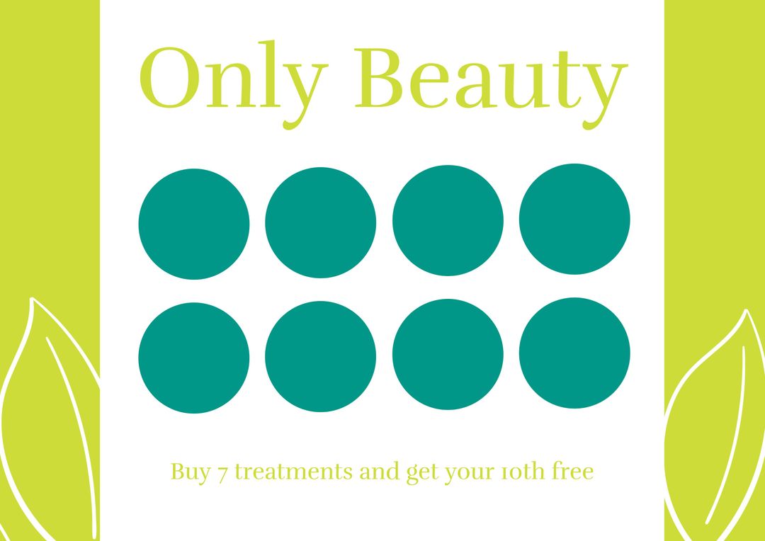 Beauty Treatment Loyalty Card Template with Serene Design - Download Free Stock Templates Pikwizard.com