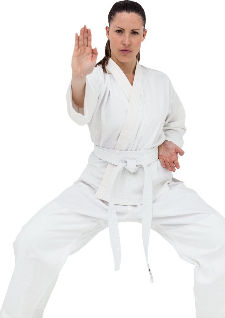 Transparent Female Martial Artist Practicing Karate - Download Free Stock Images Pikwizard.com