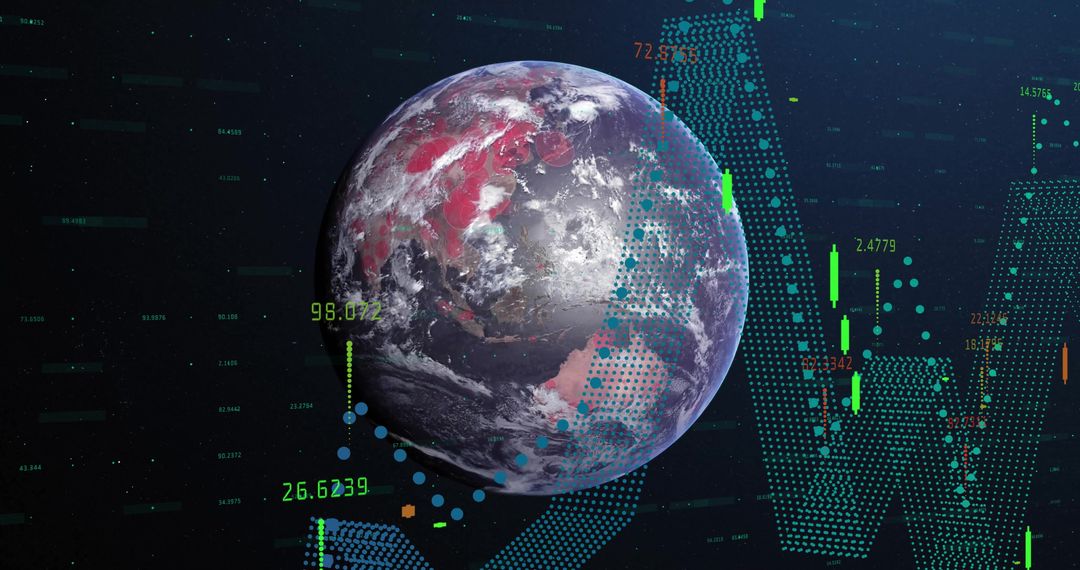 Earth and Digital Data Visualization Concept