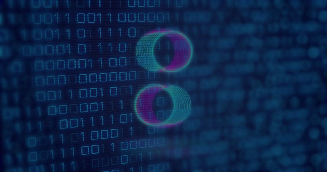 Abstract Binary Code Concept with Rotating Circles - Free Images, Stock Photos and Pictures on Pikwizard.com