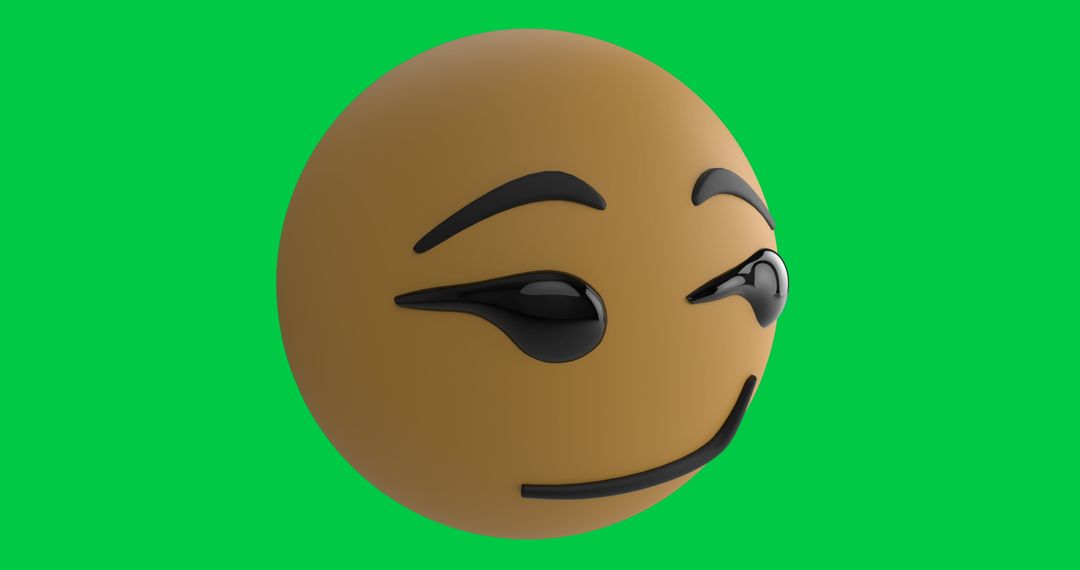 Playful Emoji with Raised Eyebrows and a Cheeky Smile