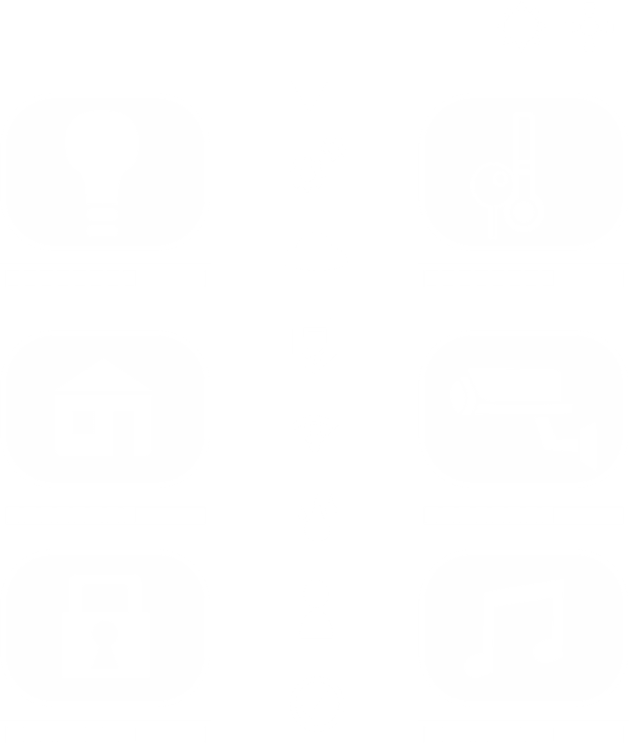 Security and Network Symbols on Transparent Background