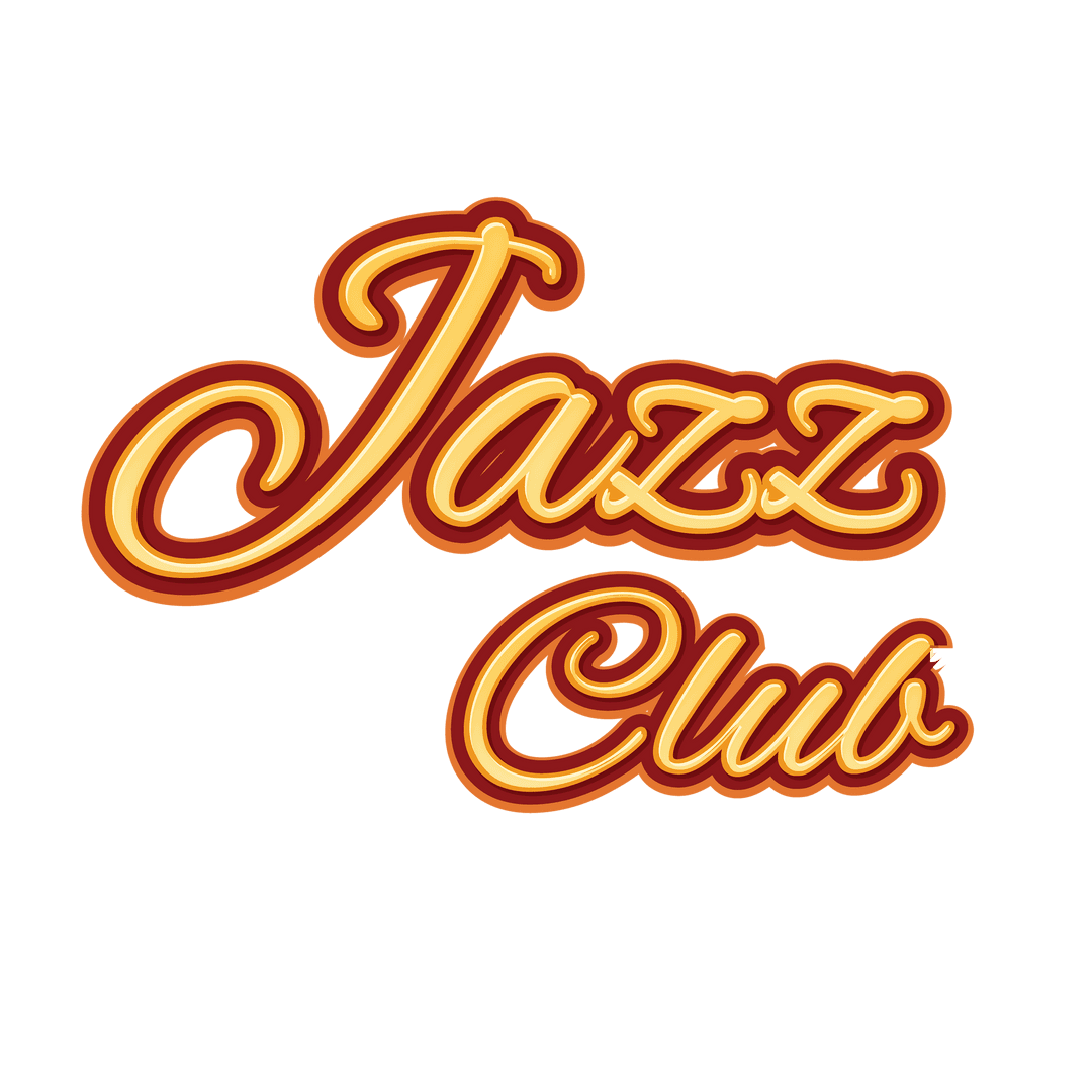 Vintage Jazz Club Text Design on Transparent Background