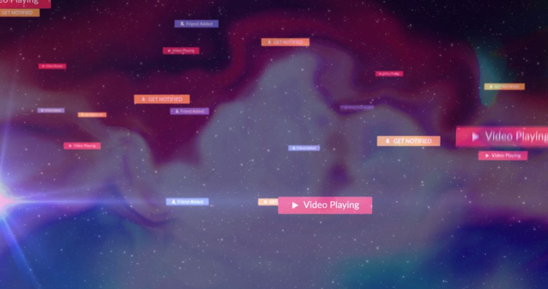 Dynamic Notification Tags in Cosmic Digital Backdrop