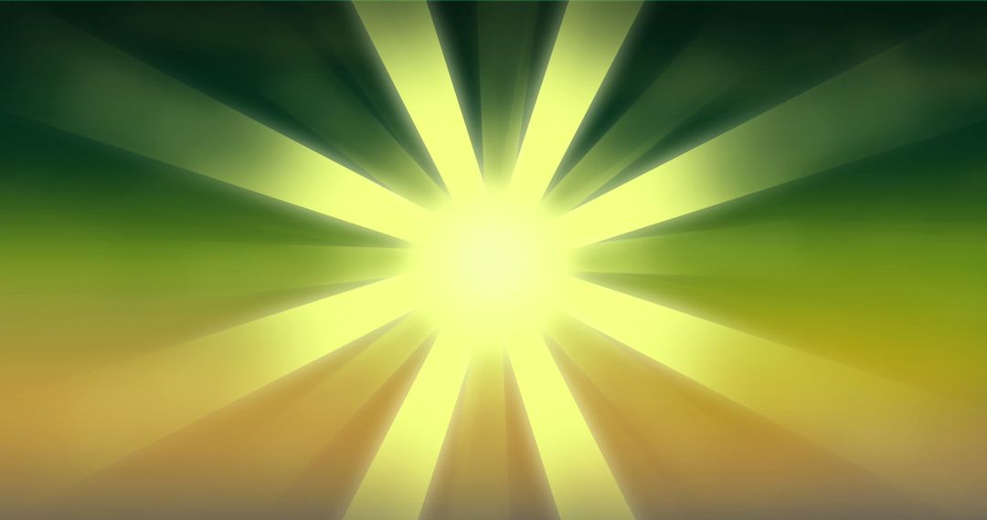 Radiant Sunlight Rays on Green Gradient Backdrop