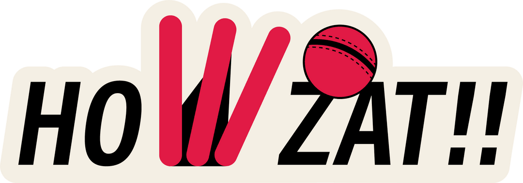 Transparent Cricket Sticker Design with Bold Howzat Text