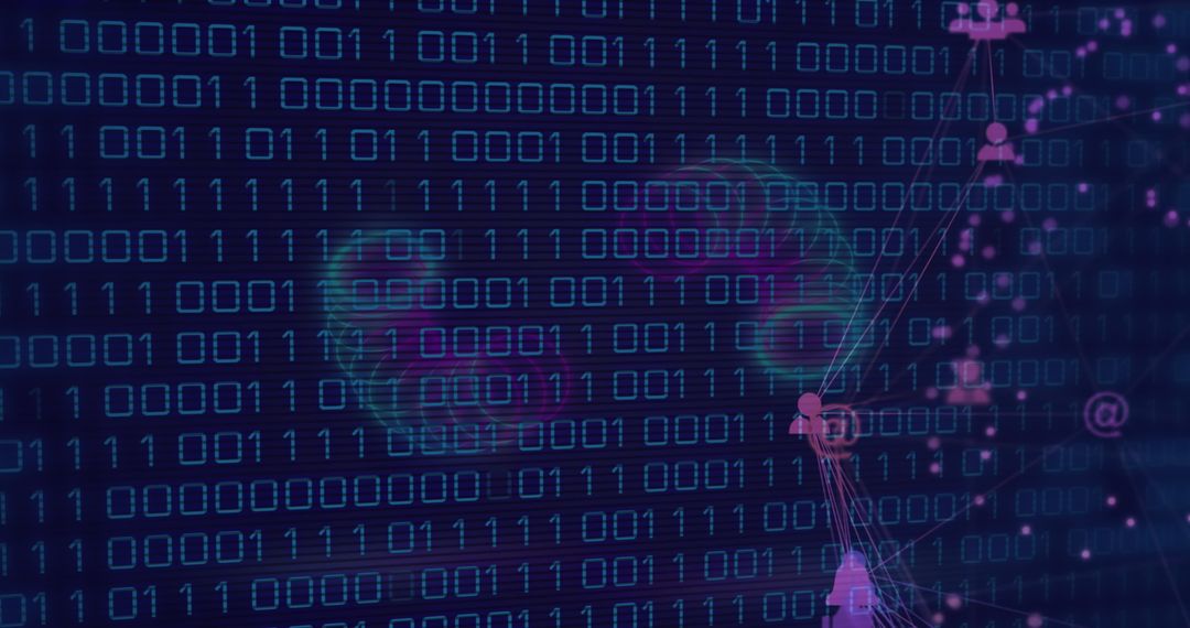 Digital Icons with Binary Code Interface Background - Free Images, Stock Photos and Pictures on Pikwizard.com