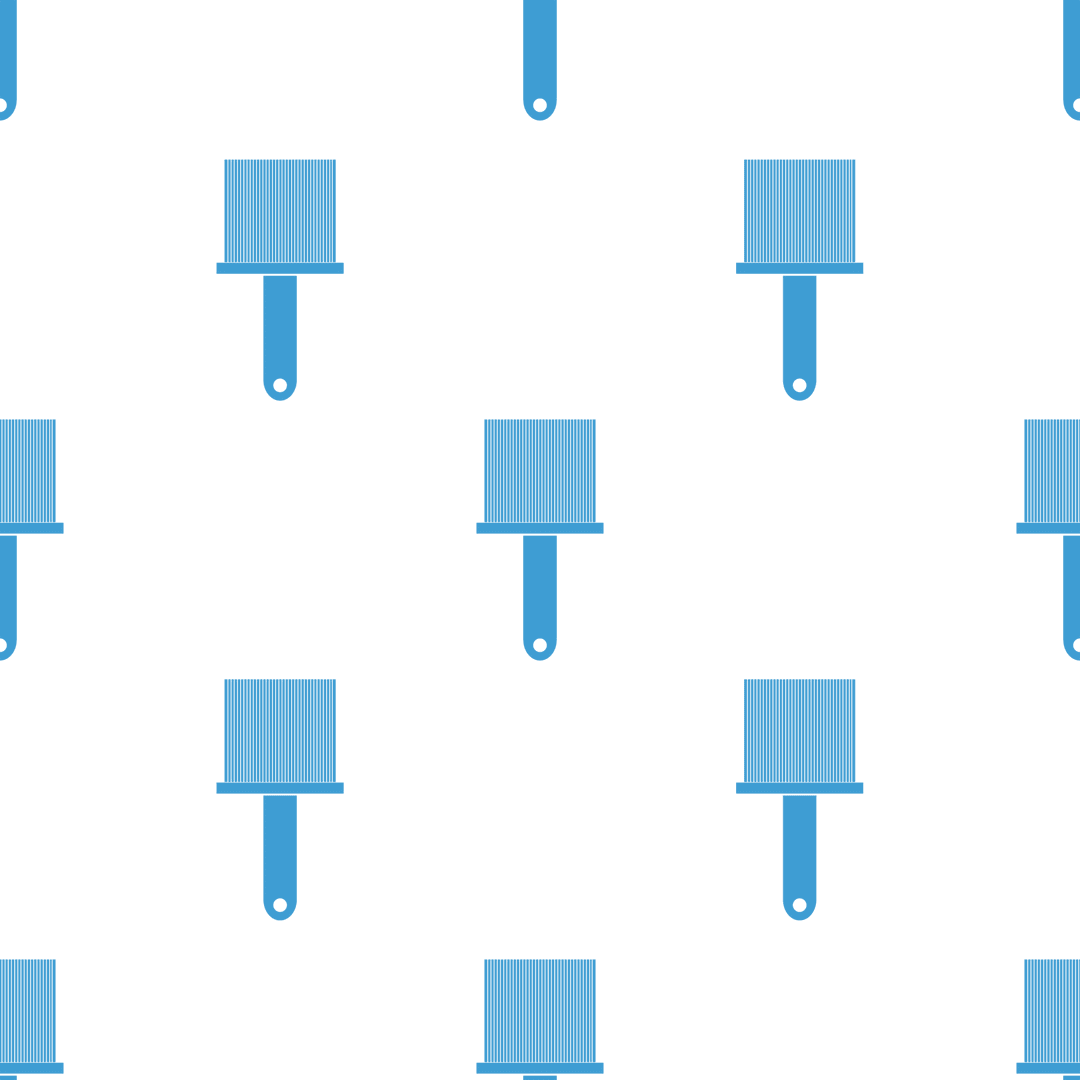 Seamless Blue Paintbrush Pattern on Transparent Background