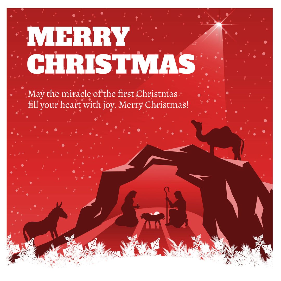 Classic Nativity Celebration Silhouette Design for Christmas Greetings