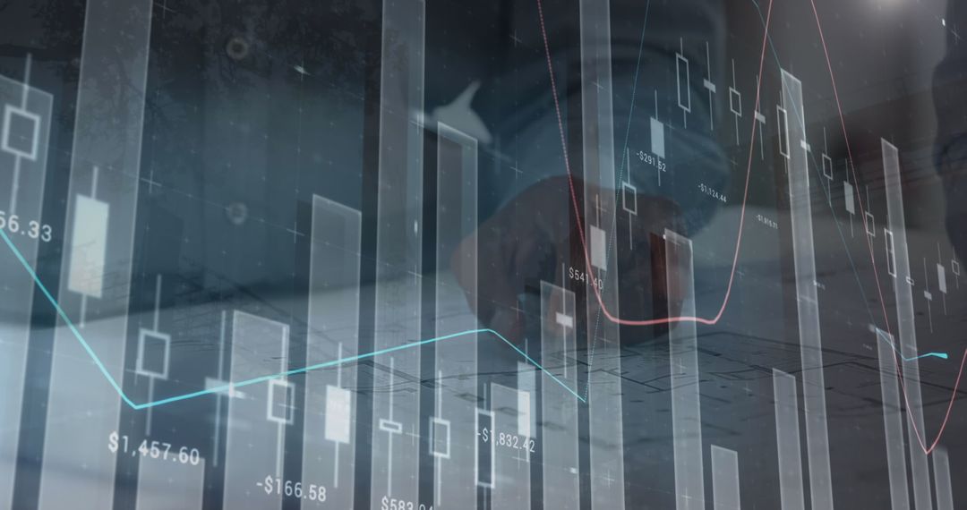 Financial Data Visualization Over Businessman Analyzing Markets