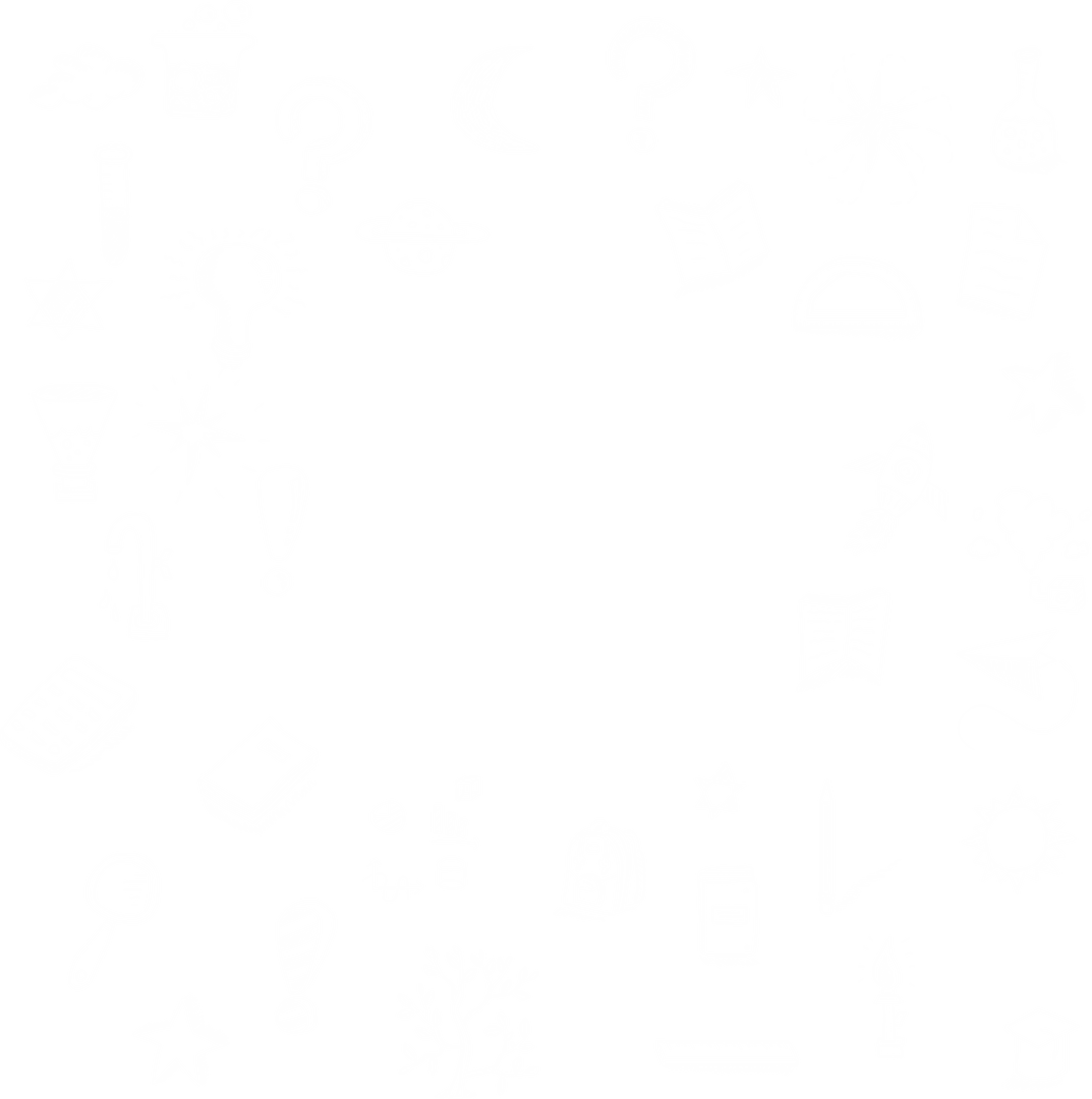 Transparent Doodle Style School Elements on Black