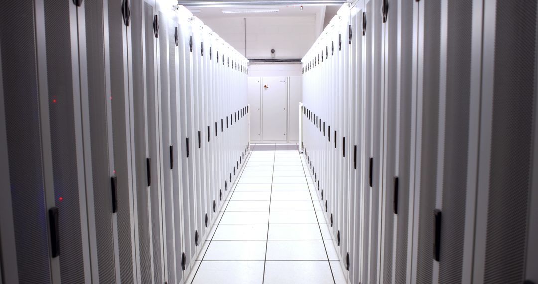 Modern Data Center Server Room with Rows of Server Racks - Free Images, Stock Photos and Pictures on Pikwizard.com