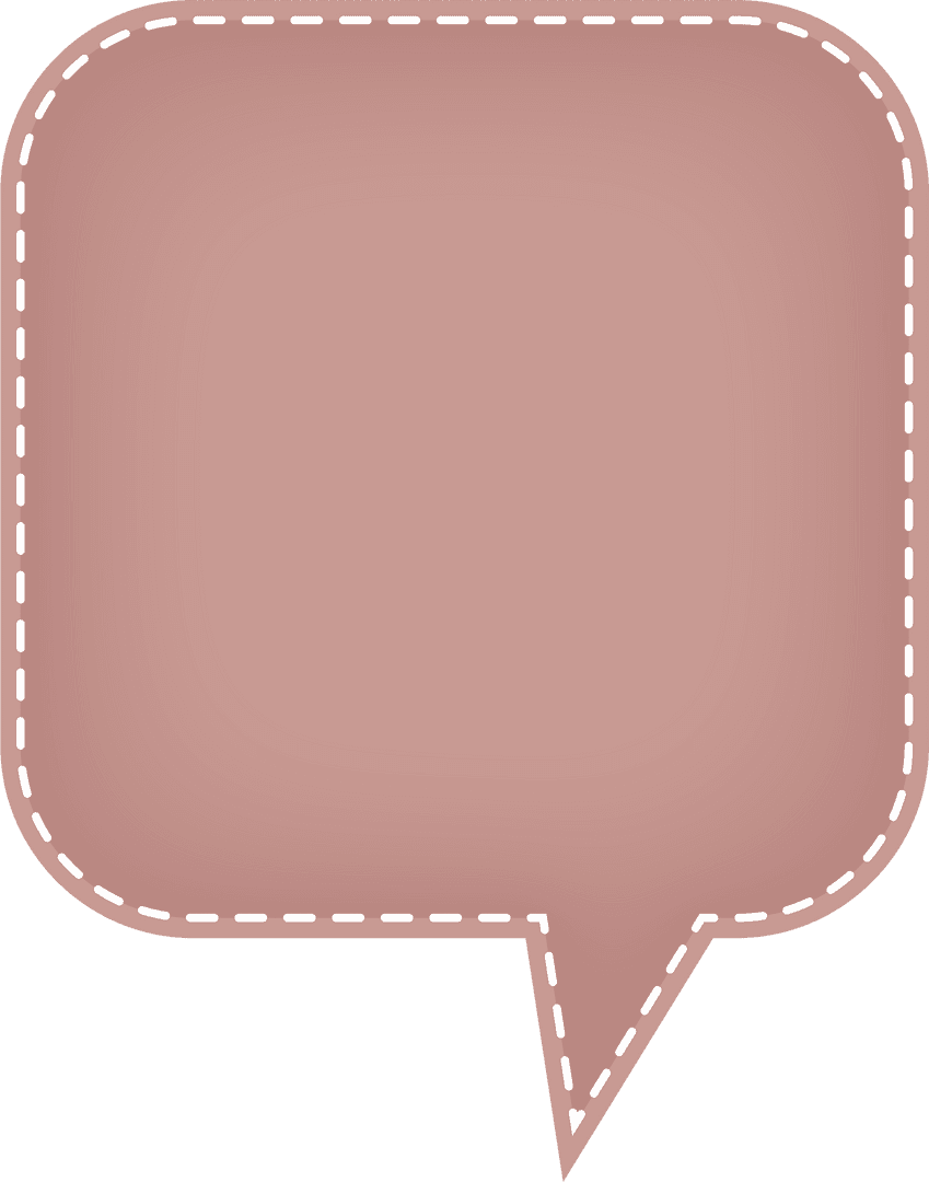 Retro Style Brown Speech Bubble on Transparent Background
