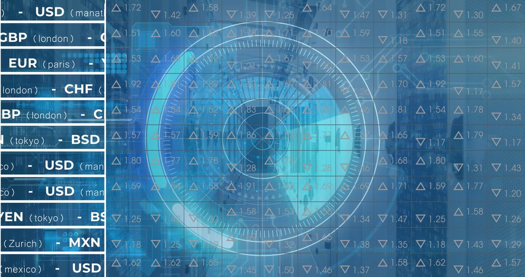 Stock Market Analysis Overlay in Futuristic Interface