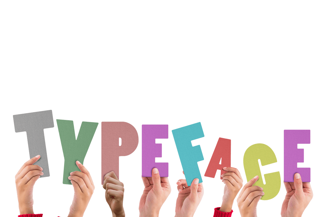 Transparent Background People Holding Typeface Letters