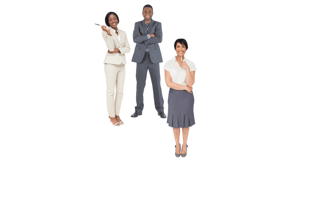 Transparent Diverse Business Team on Isolated Background