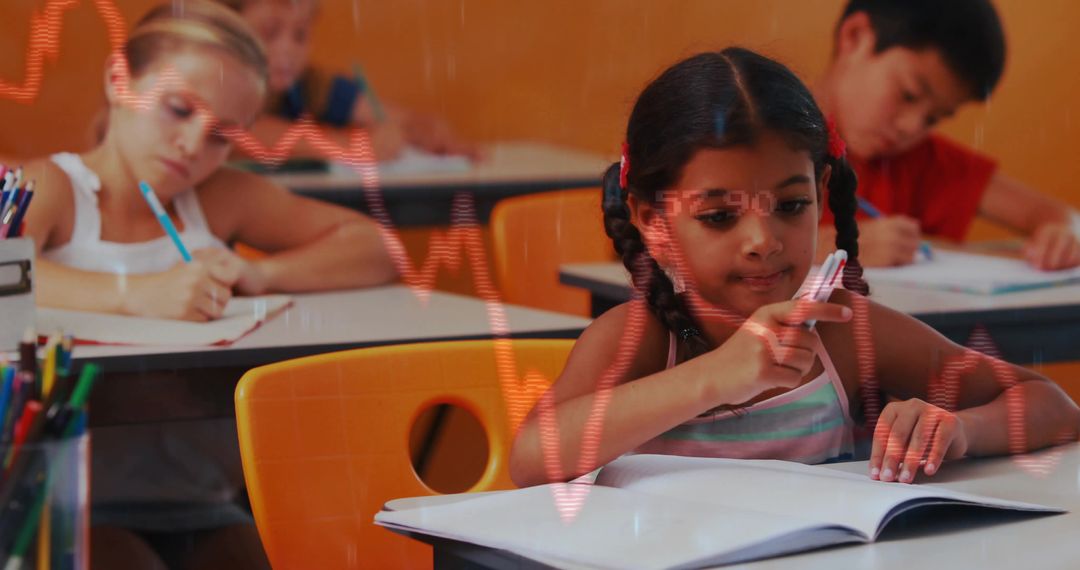 Focused Multicultural Students Engaged in Classroom Activities