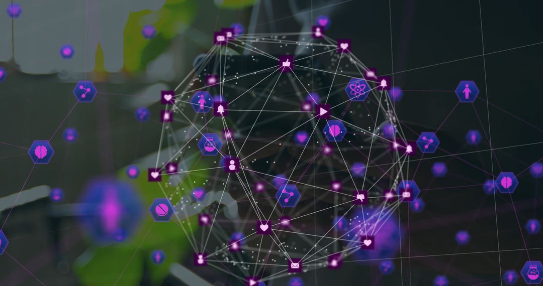 Digital Network of Medical Icons over Smartphone Usage