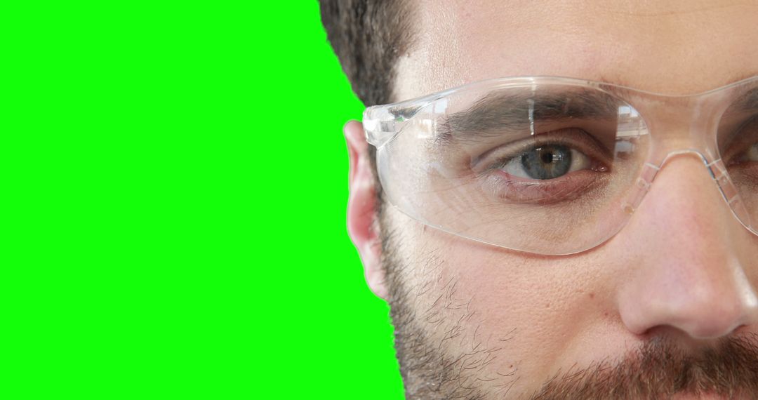 Man Wearing Safety Goggles on Green Screen Background - Free Images, Stock Photos and Pictures on Pikwizard.com