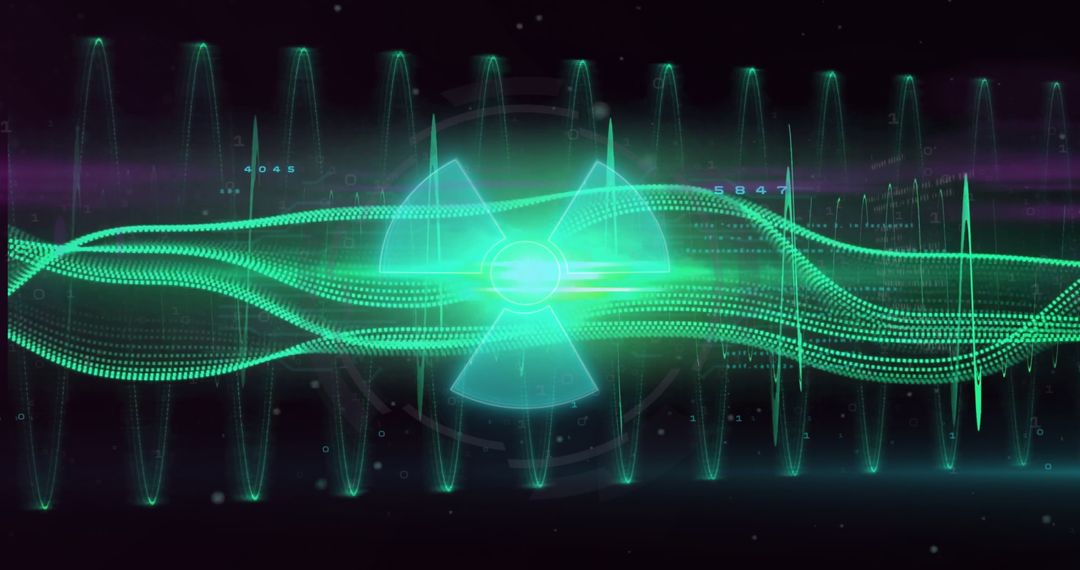 Nuclear Symbol and Digital Data Lightwaves Concept