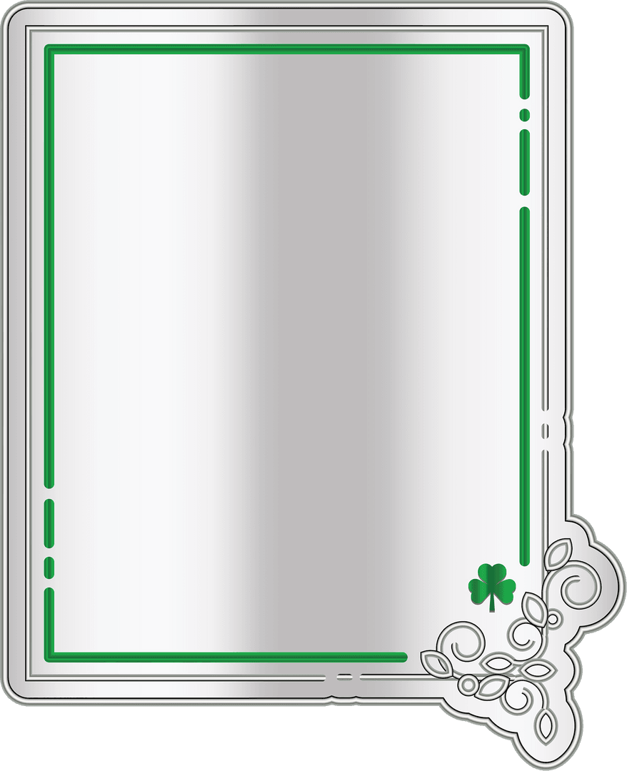Green Trim Transparent Banner Frame with Floral Corner Design