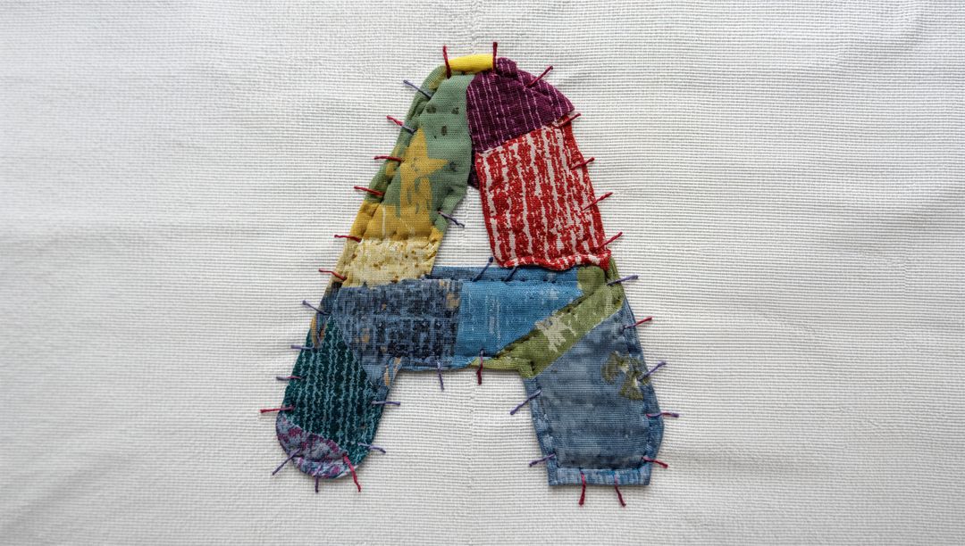 Creative Textile Art: Stitched Patchwork Letter A