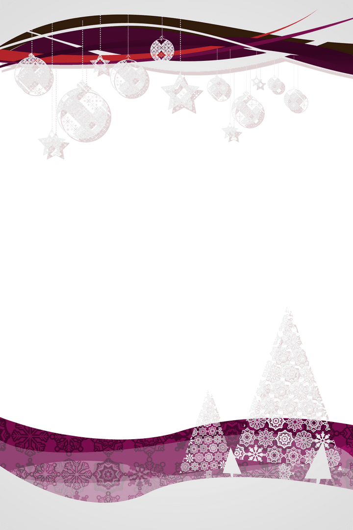 Transparent Christmas Decorations with Trees Digital Illustration