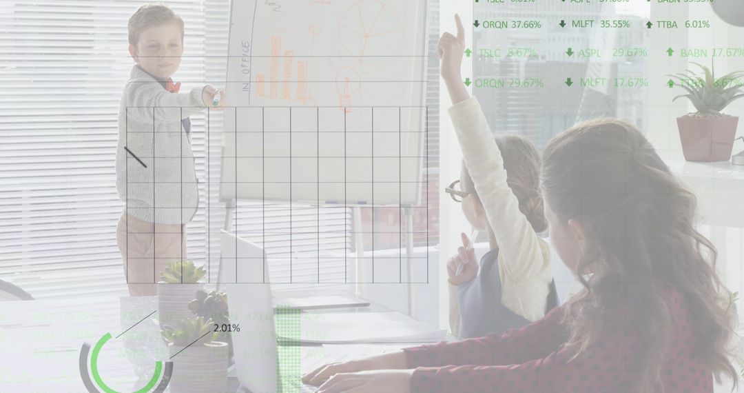 Children Exploring Business Concepts in Futuristic Classroom