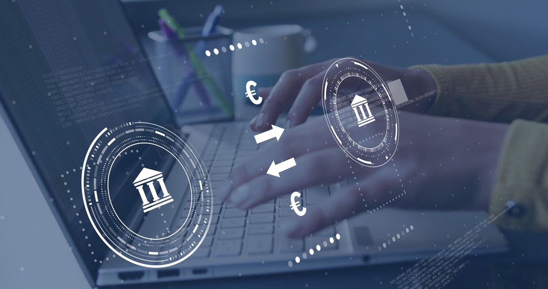 Digital Currency Exchange on Laptop with Futuristic Interface