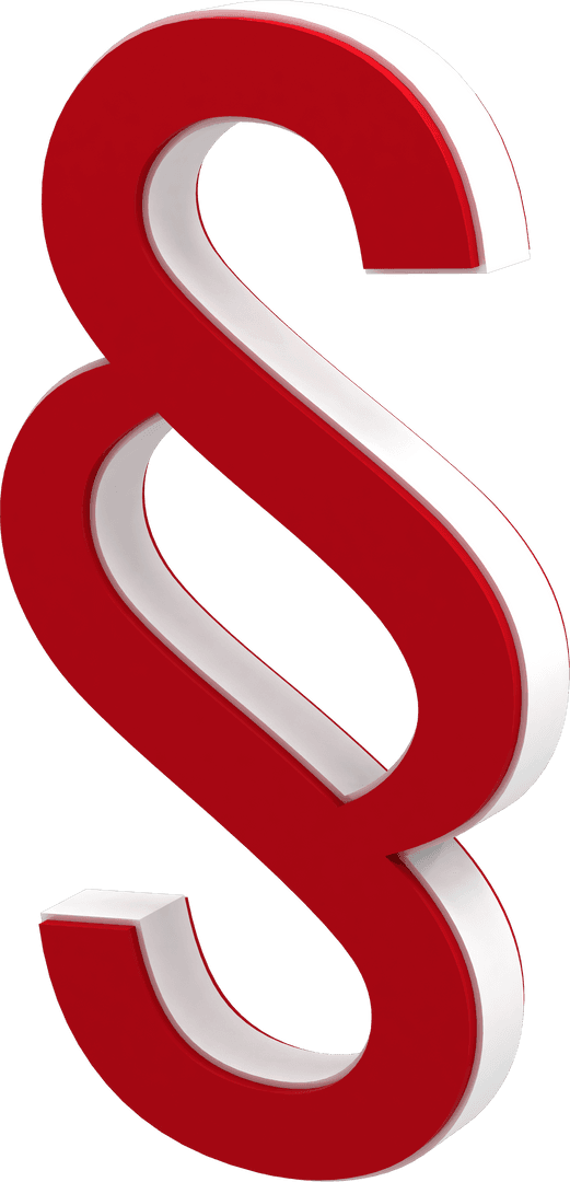 Transparent 3D Red and White Section Symbol Design
