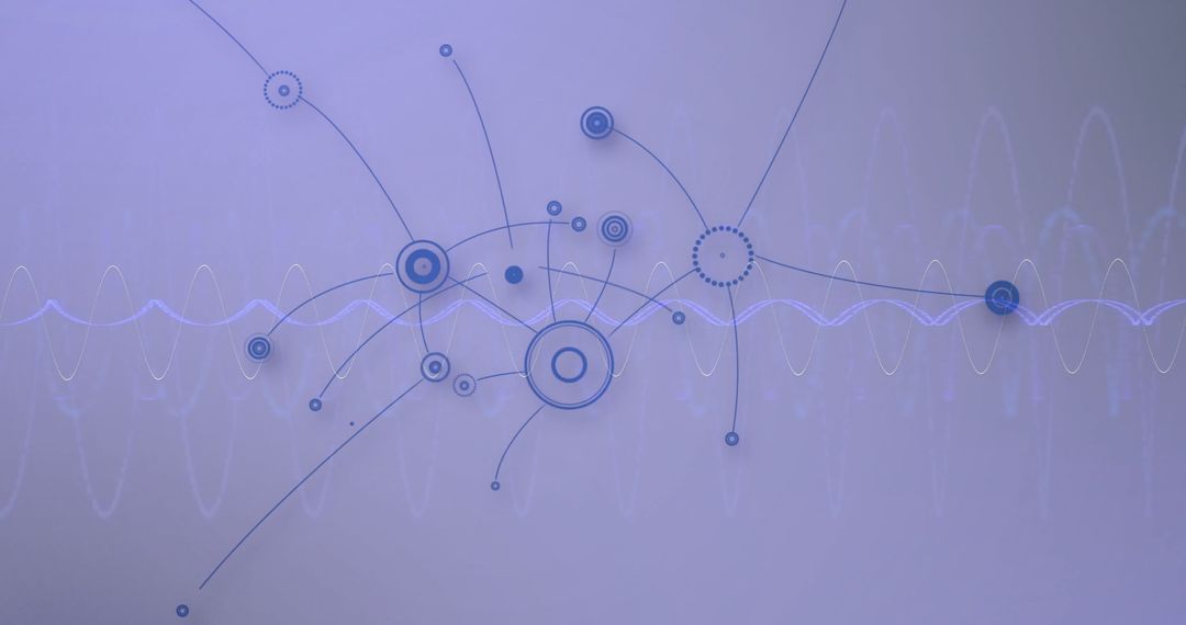 Abstract Digital Connections Over DNA Strand Background