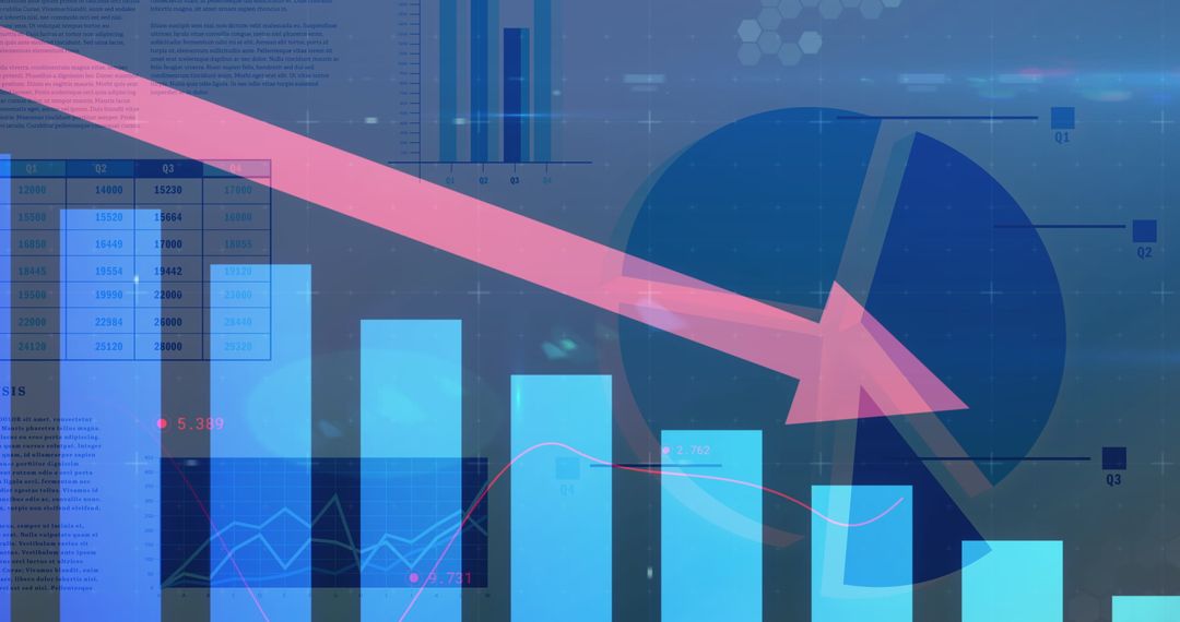 Futuristic Financial Analytics with Data Charts and Graphs