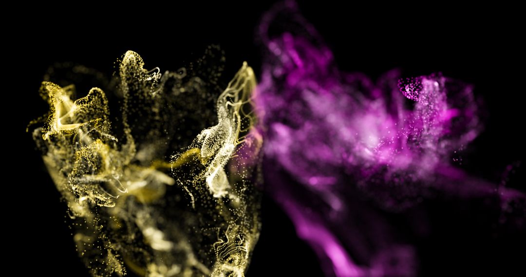 Dynamic Pink and White Particles on Dark Background