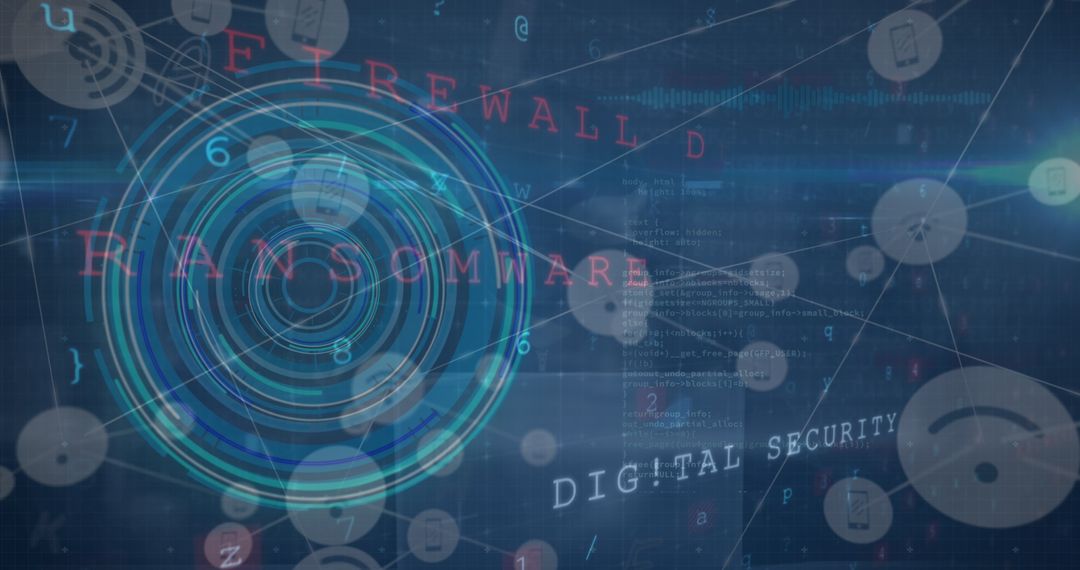 Cybersecurity Visualization with Network Connections and Digital Interface