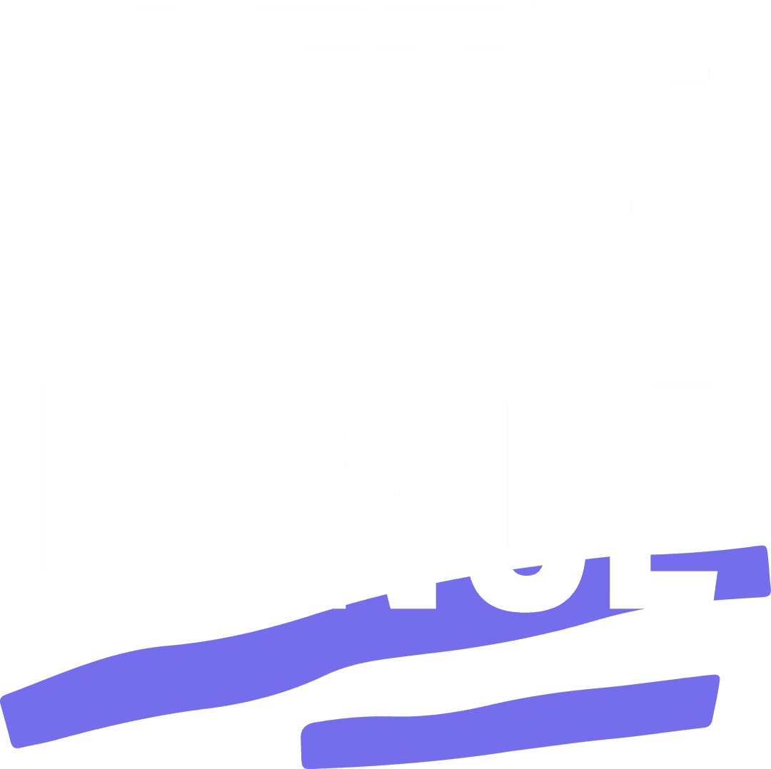 Bold Transparent Flat Design LET'S DANCE with Purple Strokes