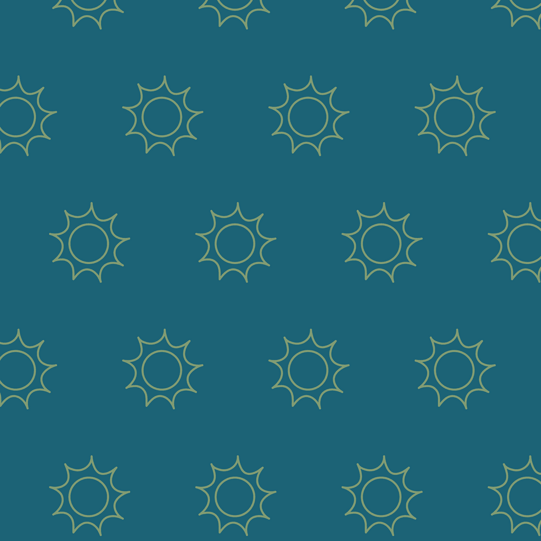 Transparent Green Suns Pattern Vector with Blue Background