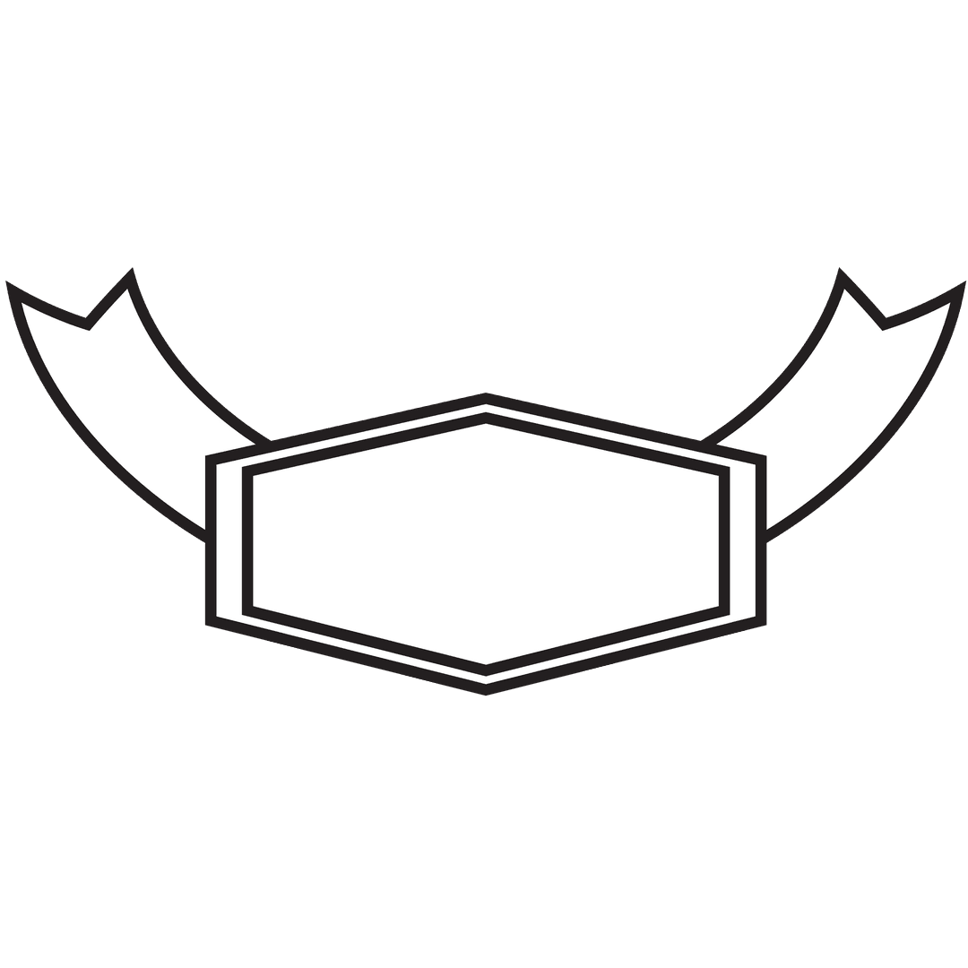 Blank Geometric Ribbon Label Template on Transparent Background